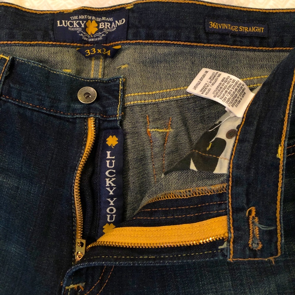 Lucky Brand Jeans size 33x34 “361 Vintage Straight” with zip fly